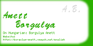 anett borgulya business card